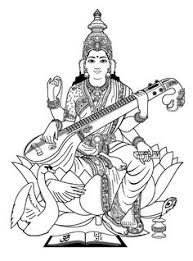 She is white in color, seated on a simply drawn large white lotus. 40 Saraswati Puja Ideas Indian Art Paintings Saraswati Goddess Hindu Art