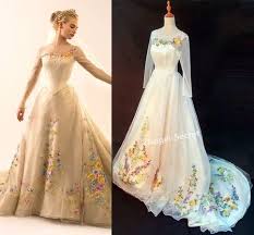 P305 Movie Costume Cinderella 2015 Ivory Gown Wedding Bridal 100cm Long Train From Angel Secret In 2020 Wedding Dresses Cinderella Disney Wedding Dresses Cinderella Wedding Dress Costume