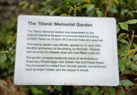 Similar to animals, plants and trees have symbolic meanings. Information Plaque At The Titanic Memorial Garden With The Plants Stock Photo Picture And Royalty Free Image Image 32879506