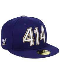 New Era Milwaukee Brewers Area Code 59fifty Fitted Cap Navy Navy 7 1 4 Fitted Caps Milwaukee Brewers Sports Fan Shop