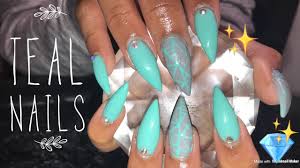 Use code natmug10 at www.nailsugar.co.uk to get 10% off your. Acrylic Nails Tutorial Teal Nails Youtube