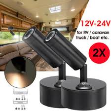 Details About 2pcs 12v Interior Led Spot Reading Light Caravan Boat Wall Cabinet Chart Lamp