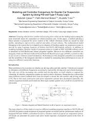 Modeling and Controller Comparison for Quarter Car Suspension System by  Using PID and Type-1 Fuzzy Logic