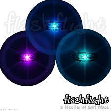 Flashflight Led Light Up Golf Disc Frisbee Set Of 3 Play At Night
