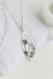 Dandelion Necklace Flower Silver Botanical Jewelry Wire Etsy Silver Flower Necklace Botanical Jewelry Wire Wrapped Jewelry