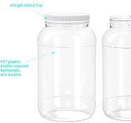 ljdeals 1 Gallon Clear Plastic Jars with Lids, Wide Mouth Storage  Containers, Pack of 2, BPA Free, Food Safe, made in USA