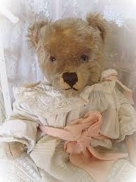 Vintage 1950s Steiff Teddy Bear Dressed In Victorian Lace Dress Mohair Teddy Bear Old Teddy Bears Antique Teddy Bears