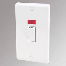 Metal clad switches & sockets. Lap 45a 2 Gang Dp Cooker Switch White With Neon Switches Screwfix Com