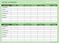 free kids chore chart template