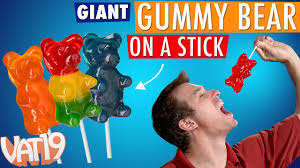 Well i guess i never really thought about it before.😶. Giant Gummy Bear On A Stick 88 Regular Gummy Bears Youtube