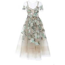 Marchesa Off The Shoulder Tea Length Cocktail Dress 5 495 Liked On Polyvore Featuring Dresses Gow Tea Length Cocktail Dresses Fashion Evening Dresses