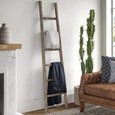 Rustic reclaimed wood blanket ladder, towel rack, blanket display, wood blanket rack, rustic ladder, pot rack, quilt rack, vintage decor. Mistana Wooden 6 Ft Blanket Ladder Reviews Wayfair