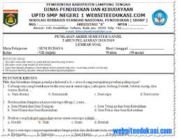 Soal Pas Uas Seni Budaya Kelas 7 K13 Tahun 2018 2019 Soal Terbaru