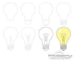 Easy light bulb drawing tumblr. How To Draw A Light Bulb Step By Step Easylinedrawing
