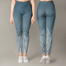 Women S Light Blue Teal Ombre Birds Of A Feather Fade Leggings Spandex Boho Yoga Pants Boho Yoga Pants Teal Ombre Boho Yoga
