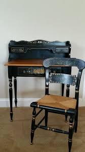 Rare Vintage Ethan Allen Hitchcock Handpainted Small Writing Desk W Chair Small Writing Desk Desk Vintage Desk