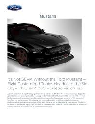Every time a new custom transaction bo is created, the new id is automatically populated by the number range business object. Ford Mustang At 2015 Sema Press Release