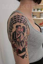 Kissing Couple Spiderweb Max Kuhn Tattoos Tattoo Clothing American Traditional Tattoo