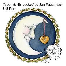 Celestial Art Print, Crescent Moon Art, Celestial Watercolor, Moon Lover  Gifts, Moon Print, Night Sky Print, Watercolor Print, Square Prints