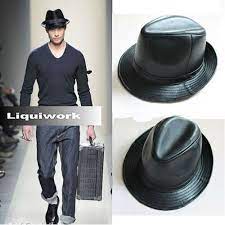 Xxl Available Black Lambskin Leather Winter Dress Fedora Hats For Men Sku 159009 Hats For Men Fedora Hat Men Mens Dress Hats