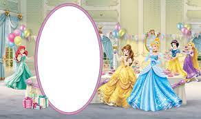 Birthday Transparent Kids Frame With Disney Princess Princess Theme Birthday Disney Princess Birthday Disney Princess Invitations