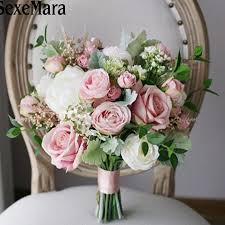 Cheap Wedding Bouquets Buy Directly From China Suppliers Sexemara Ramo De Flores Novia Pink Classic Wedding Bouquet Bridal Bouquet Pink Wedding Bouquets Pink