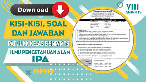 40 soal ( 35 butir soal pg, dan 5 butir soal uraian) kurikulum: Download Kisi Kisi Soal Dan Jawaban Pat Ukk Pelajaran Ipa Kelas 8 Smp Mts Semester 2 Lengkap Youtube