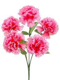 Value Carnation Silk Flower Bush In Hot Pink 13 Tall Fake Flowers Pink Carnations Artificial Flowers And Plants