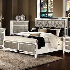 Monroe Panel Bed Glass Bedroom Furniture Glass Bedroom Set Mirrored Bedroom Furniture