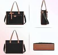Amazon.com: Keyli 3 bolsas para laptop para mujer, bolsas de lona de 15.6  pulgadas, bolso de hombro de gran capacidad, bolso ligero para maletín, ...