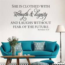 Bible Wall Sticker Strength And Dignity Quotes Living Room Decor Vinyl Art Posters Removable Buy From 4 On Joom E Commerce Platform