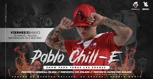 A los 15 años comenzó a grabar canciones que llegaron a oídos del sello español la bendición, de yung beef, y en menos de tres años ya había lanzado decenas de singles, mixtapes y videoclips que fueron difundidos por internet y a. Pablo Chill E En Vivo Todas Las Edades Welive