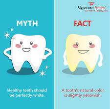 Yellow Teeth Healthy Hard To Believe The Enamel On Ur Teeth Is Naturally A Blueish White Color The Dentine Beneath It Kesehatan Gigi Desain Pamflet Desain