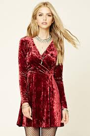 Maybe you would like to learn more about one of these? Forever 21 Crushed Velvet Skater Dress In Burgundy Red Lyst