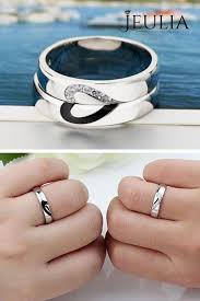 Check This Out From Jeulia Jeulia Love Shape Sterling Silver Band Set Matching Promise Rings Sterling Silver Promise Rings Promise Rings For Couples