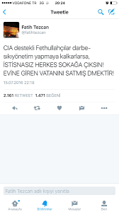 15 temmuz'da cb erdoğan neden sansürlendi? Kenan Kiran On Twitter Fatihtezcan 15 Temmuz Darbe Girisimini Ilk Duyuran Adam O Geceyi Anlatti B Guducu Nun Roportaji Yarin Zaman Da