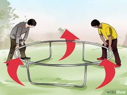 14 ft trampolines are recommended for teenagers or families with several children, as this is enough to accommodate all of. How To Set Up A Trampoline 14 Steps With Pictures Wikihow