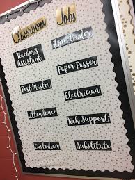 Black And White Classroom Decor Classroom Jobs Black Gold White Classroom Jobs Classroom Color Scheme Printable Classroom Decor