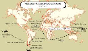 Perhatikan peta rute kedatangan bangsa belanda ke indonesia di atas! Pelayaran Magelhaens Seajrah Rute Sebastian Del Cano Dan Nama