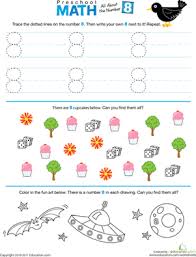 Preschool Math All About The Number 8 Worksheet Education Com Numbers Preschool Preschool Math Preschool Math Worksheets