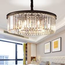 Crystal Chandelier Round Shape Lighting Lustres Suspension Luminaires Hanging Contemporary Ceiling Light Pendant Lighting Dining Room Chandelier In Living Room