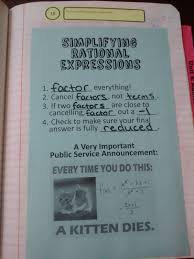 Rational Expressions Interactive Notebook Pages Rational Expressions Simplifying Rational Expressions Math