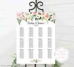 Wedding Seating Chart Poster Portrait 18x24 Blush Florals Edit Online