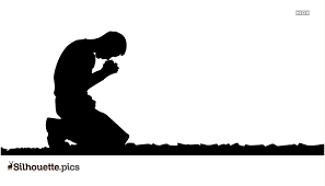 Kneeling in Prayer - Faithful Silhouette Illustration for ...
