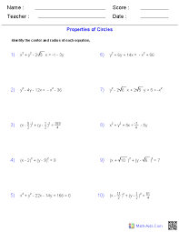 Algebra 2 Worksheets Conic Sections Worksheets Teaching Geometry Pre Algebra Worksheets Algebra Worksheets