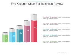 Five Column Chart For Business Review Powerpoint Slide
