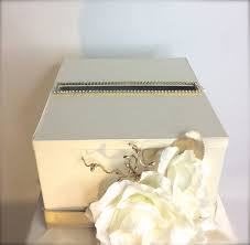 Wedding Card Box With Lock Cascade Gold And Ivory Or White Wedding Card Holder Unique Elegant Wedding Card Box Custom Box Handmade Gift Card Box Wedding Wedding Cards Money Box Wedding