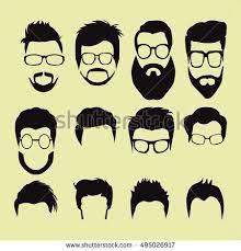 Vector Set Of Men Cartoon Hairstyles With Beards And Mustache Collection Of Fashionable Stylish Hairstyles And Gl Beard Cartoon Cartoon Hair Beard No Mustache