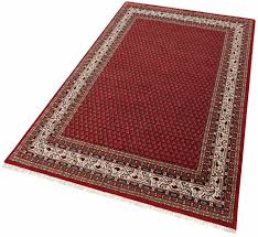 Theko Orientteppich Chandi Mir 140x200 Cm 12 Mm Gesamthohe Rot In 2020 Orientteppich Teppich Teppich Schwarz Weiss