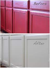 Actually, painting the cabinets was the last step i did in my kitchen remodel. Pin By Do It Yourself Divas On Things From My Crafty Blog Repainting Kitchen Cabinets Red Kitchen Cabinets Painting Cabinets